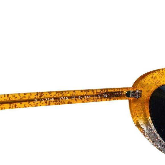 NEW BURBERRY Glitter Detail Cat-eye Frame Sunglasses In Orange - Picture 7 of 12